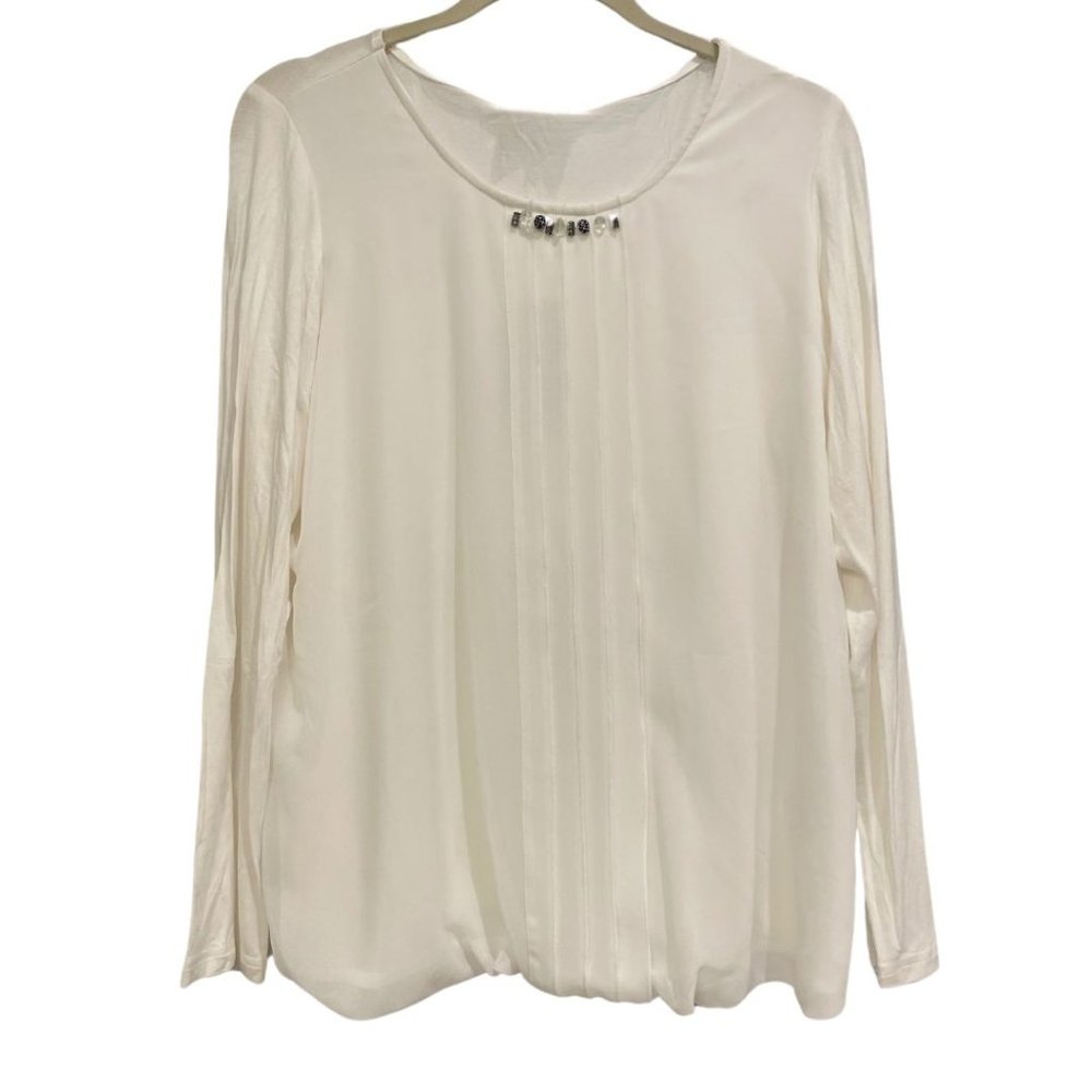 Just White Women's Tank Top Blouse White Size 42